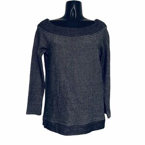 ANN Taylor Loft Black & White 3/4 Sleeve Top